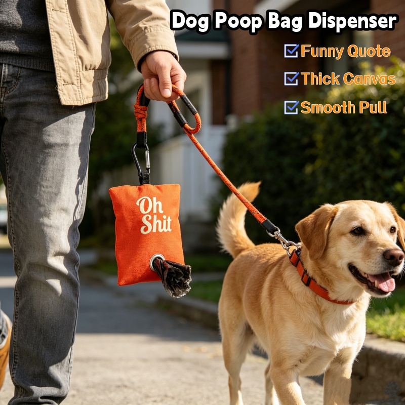 Poop Bag Dispenser - Tragbarer Kotbeutelspender aus Canvas für Haustiere
