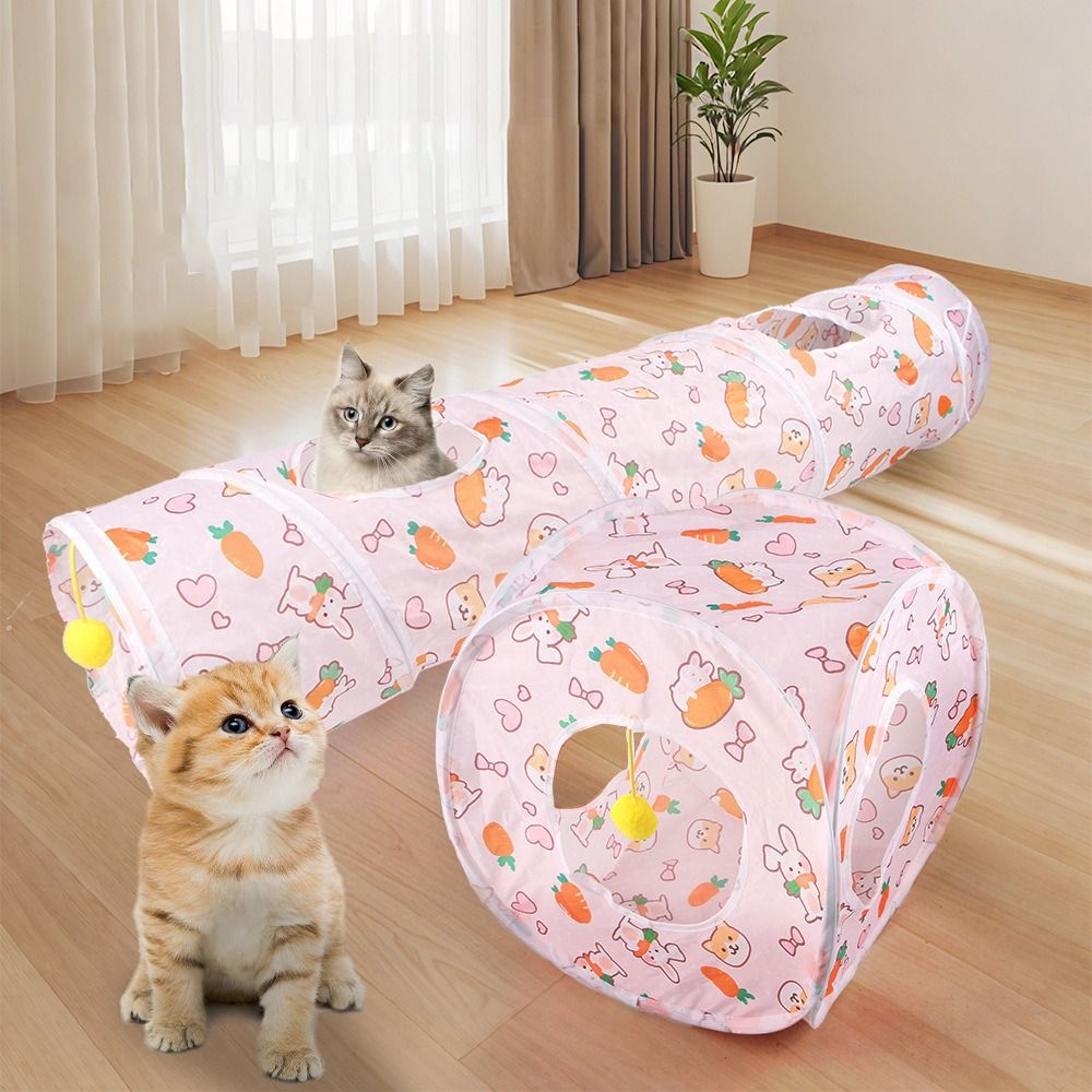 Interactive Cat Toy - Lustiges Katzentunnelschlauch aus Polyester und Stahldraht,