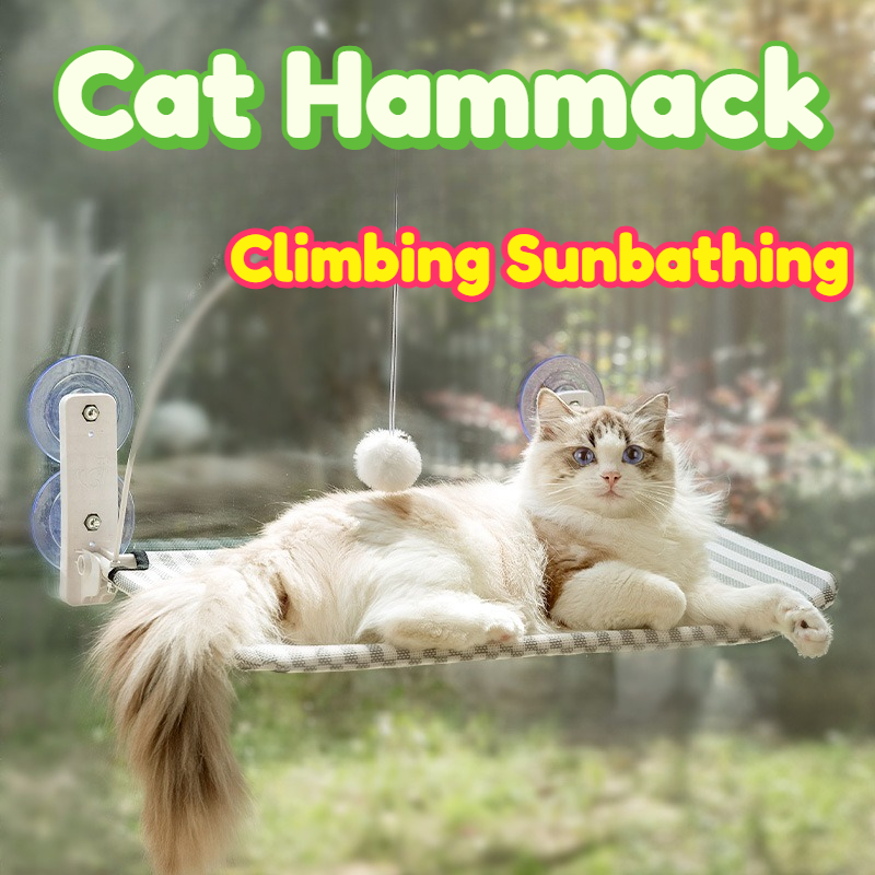 Interactive Cat Toy - Katzenhängematte für Fenster, hängende Liegefläche, starke