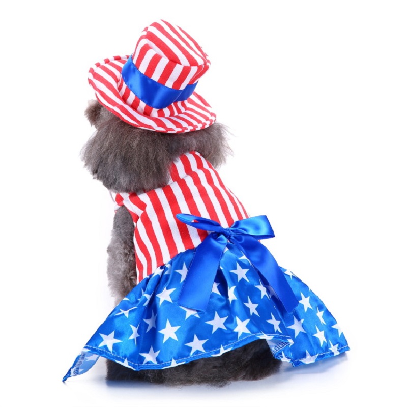 Pet Supplies And More - Hundekleidung, Heimtierbedarf, Kleid, Halloween-Kostüm, Amerika-Flagge, Kuchen,