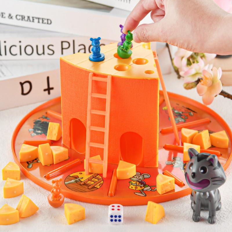 Interactive Cat Toy - Katze und Maus Käsebrett-Spiel Interaktives Familienspielzeug