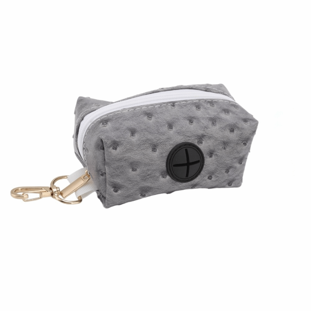 Poop Bag Dispenser - Hundekotbeutel-Spender mit Straußenleder-Optik, kompakte Silhouette, mehrere