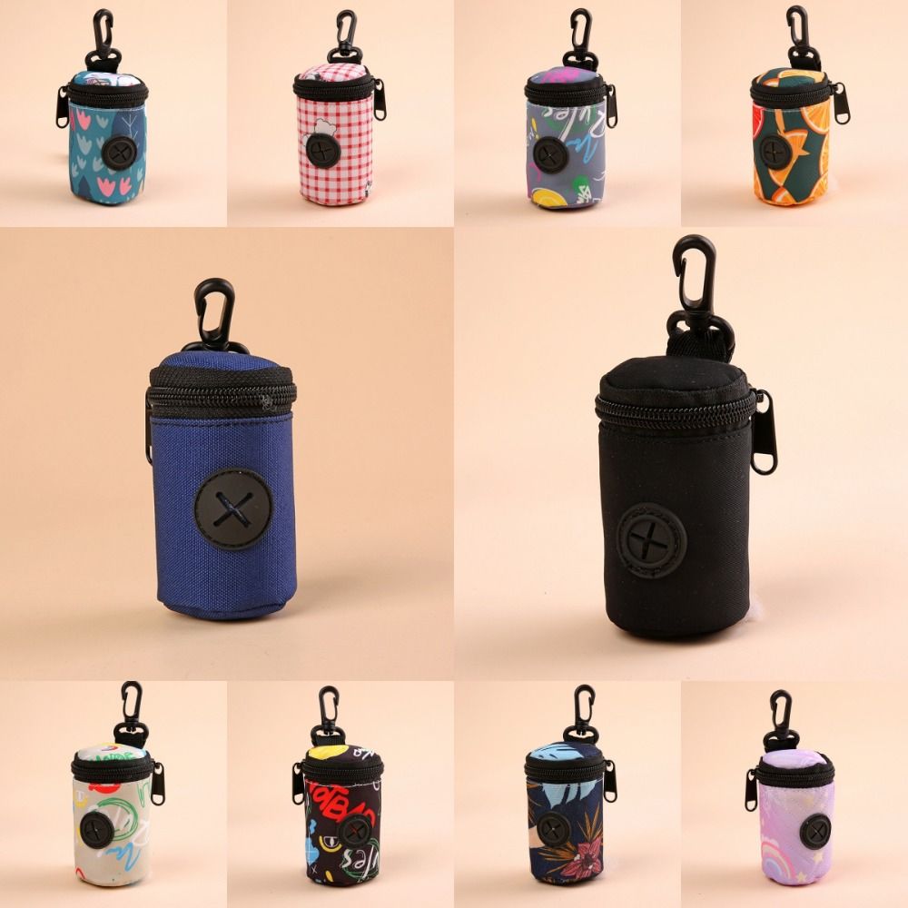 Poop Bag Dispenser - Aufhängbarer Hundekotbeutel-Spender, tragbarer Reißverschluss-Müllbeutelhalter, niedliches Zubehör