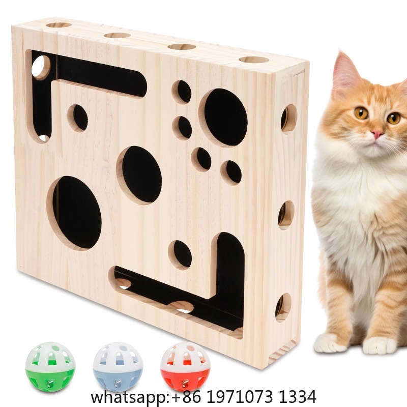 Interactive Cat Toy - Katzen-Nagelfeilenbox-Spielzeug mit Glockenball und Schleifpapier –