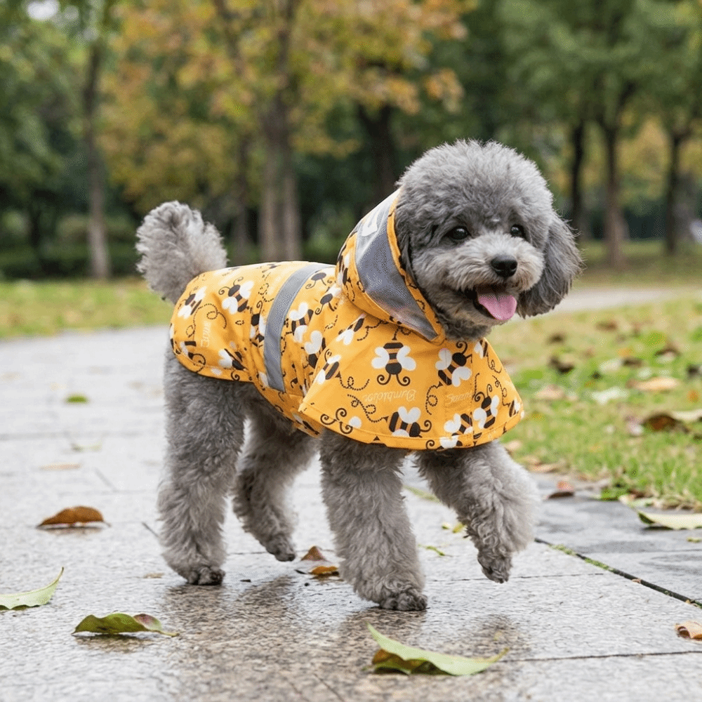 Dog Raincoat - Entenförmiger Hunde-Regenmantel Bienenförmiger Leichter Haustier-Regenponcho Reflektierende