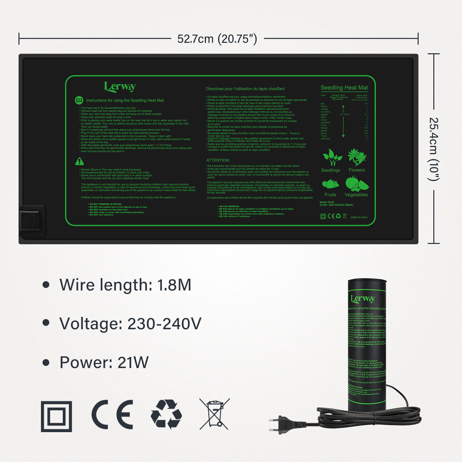 LERWAY 21 W Sämlings-Heizmatte – Reptile Heating Mat Bewertung und Preis