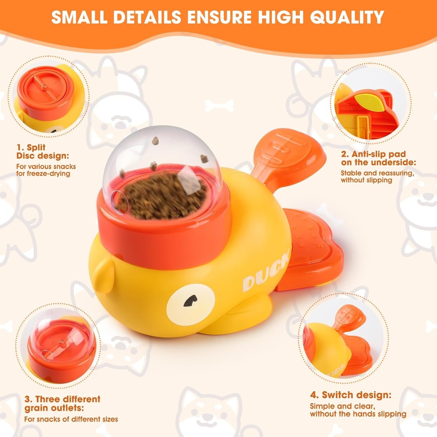 Gelber Enten-Snackspender für  – Dog Treat Puzzle Toy Bewertung und Preis