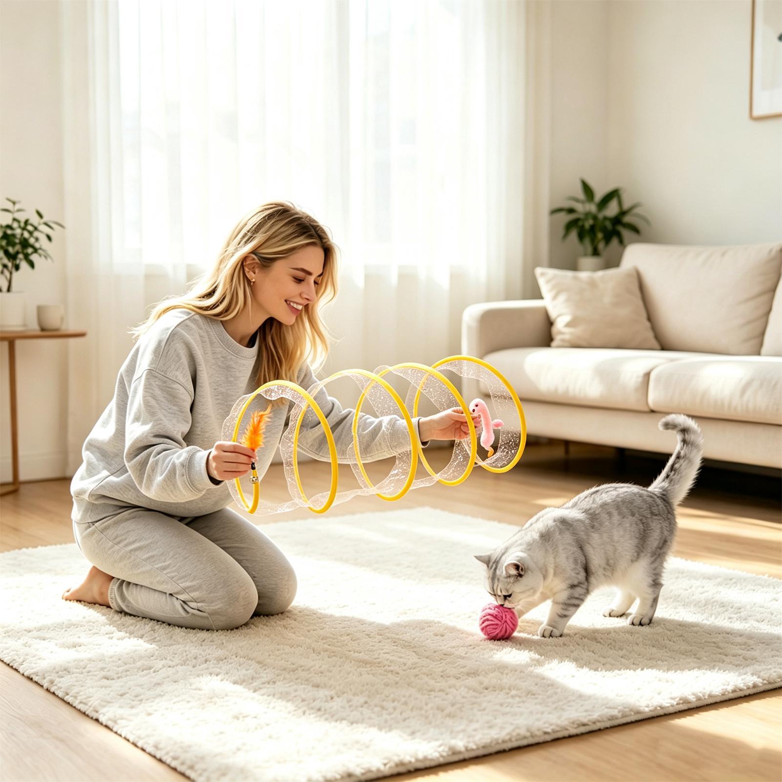 Spiralförmiger Katzentunnel, f – Interactive Cat Toy Bewertung und Preis