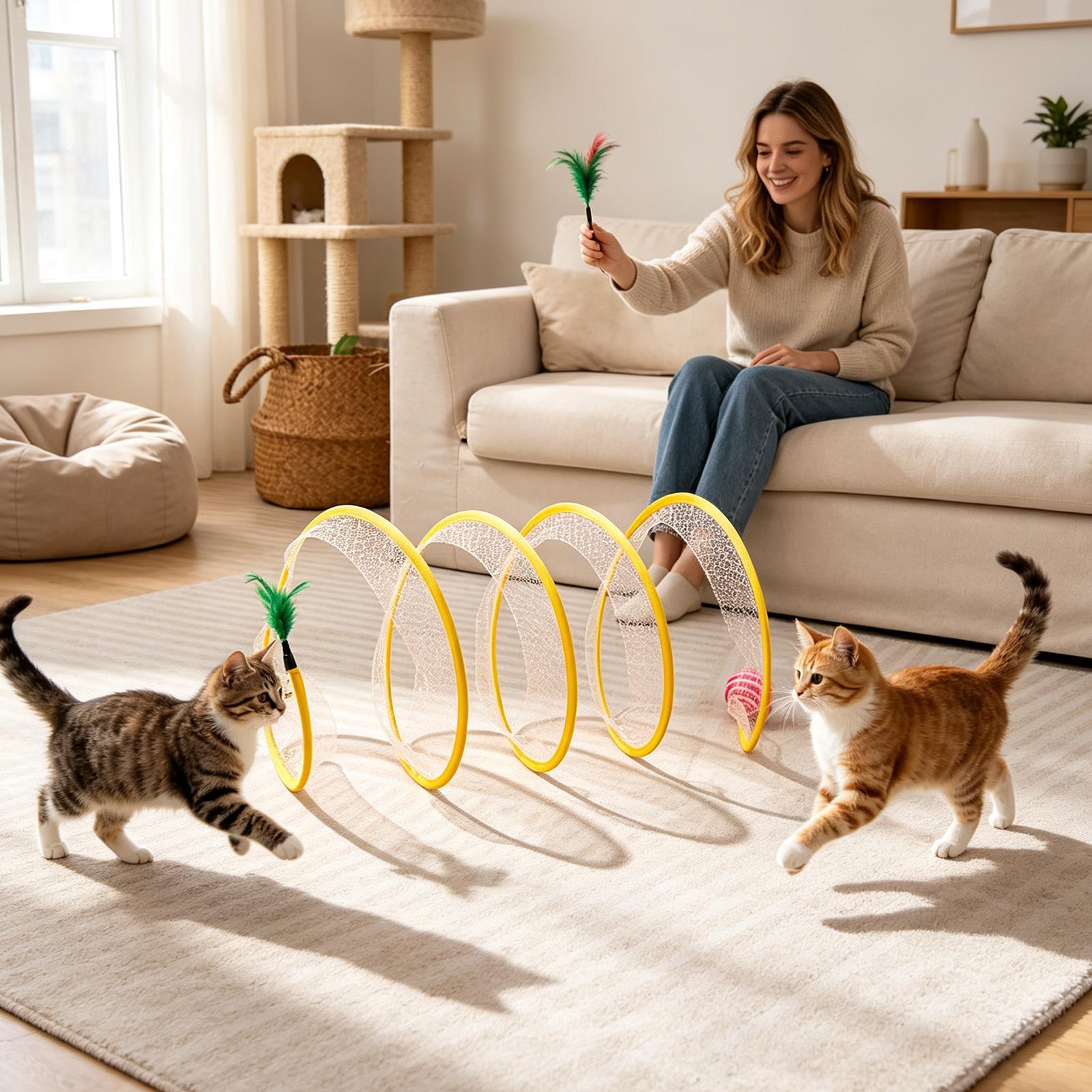 Spiralförmiger Katzentunnel, f – Interactive Cat Toy Bewertung und Preis