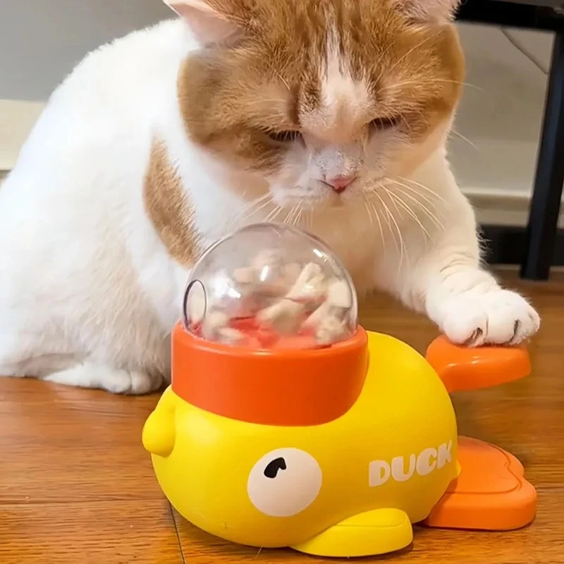 Gelber Entenförmiger Interakti – Interactive Cat Toy Bewertung und Preis
